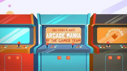 Youtube Banner Template for Arcade Gaming Channel  #457