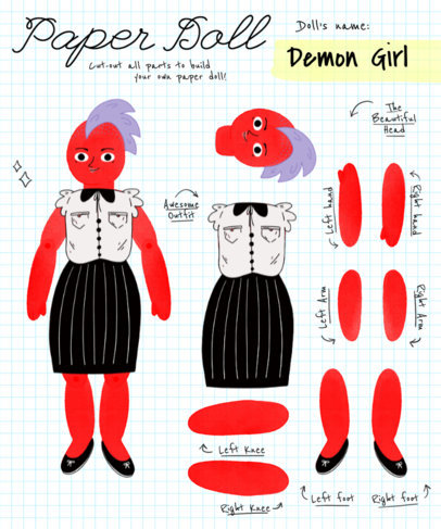 Super Cute Paper Doll Design 482c 