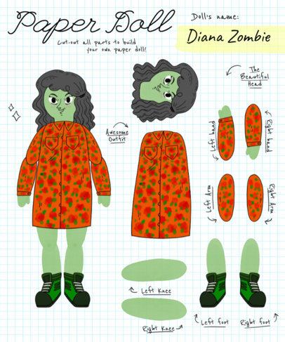 Zombie Paper Doll Tee Design Maker 482e 