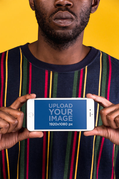 iPhone 8 Plus Mockup Held Horizontally 