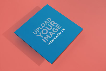 Vinyl Mockup Floating Over a Solid Colored Surface 22006