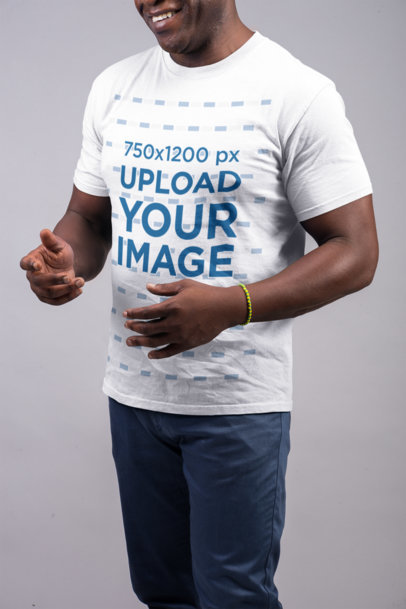 T-Shirt Mockup Featuring a Man with Blue Colored Pants