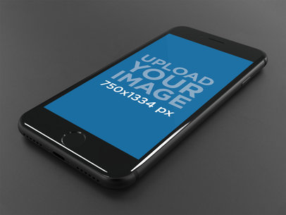 Mockup Featuring an Angled Shot of an iPhone 8