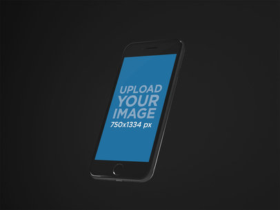 iPhone 8 Mockup Over a Black Background