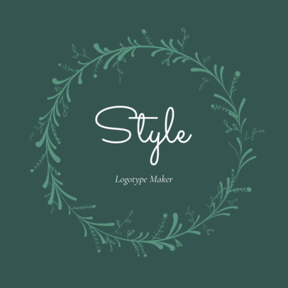 Vintage Style Clothing Store Logo Maker with Plants Clipart