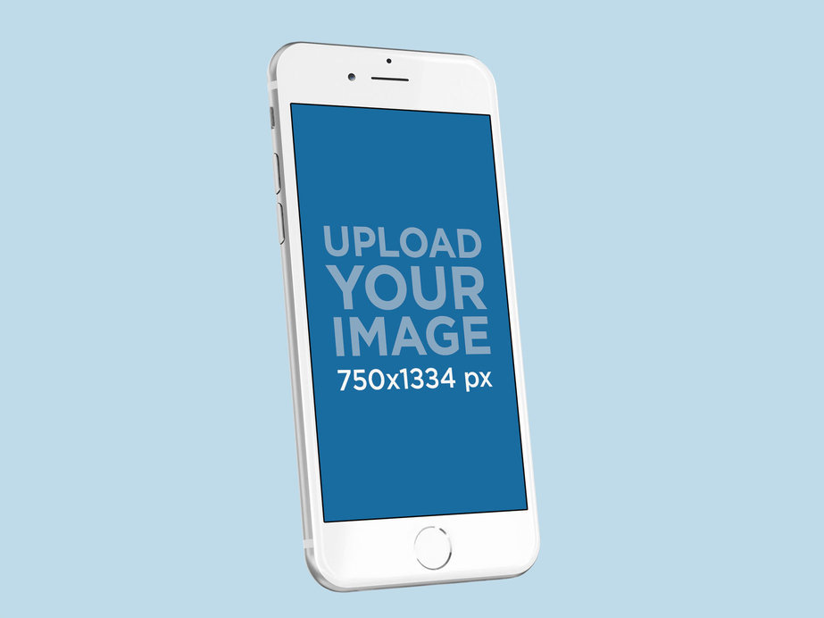 Silver iPhone 8 Mockup Render