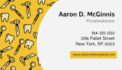 Business Card Template for Prosthodontists 560a