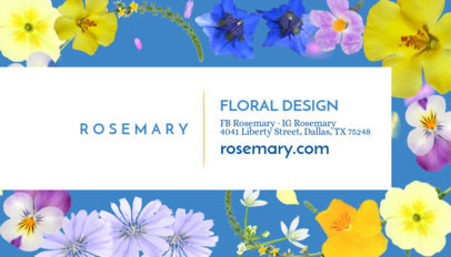 Cute Business Card Template for Florists 
