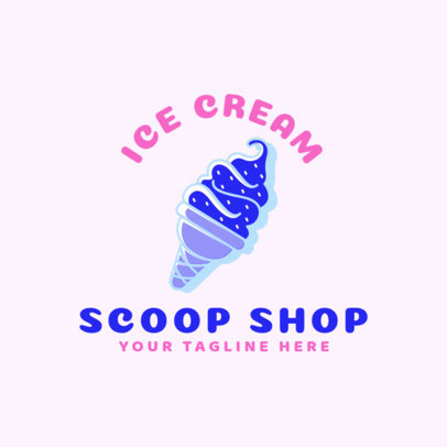 Ice Cream Store Logo Maker with Ice Cream Cone Icon