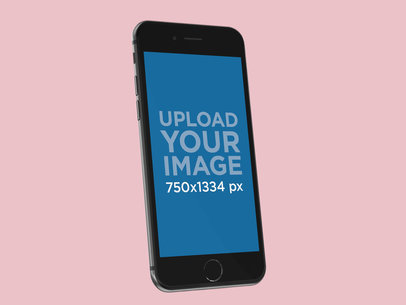 Space Grey iPhone 8 Mockup Floating Against a Plain Color Surface 22311