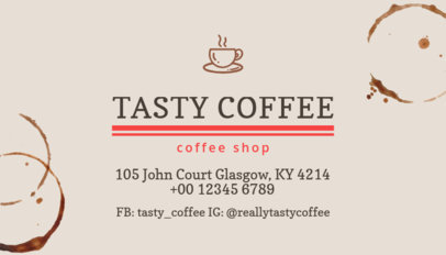 Coffee Shop Business Card Maker With Cool Coffee Stains
