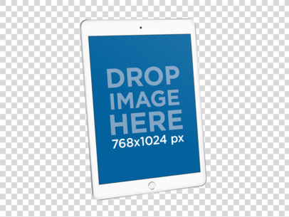 Silver iPad Mockup Against a Transparent Backdrop