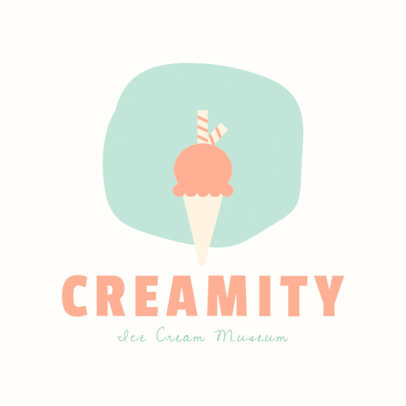 Ice Cream Shop Logo Maker with a Minimalist Ice Cream Illustration