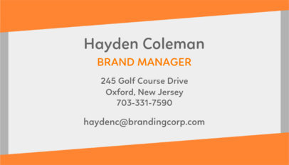 Standard Business Card Template for Managers
