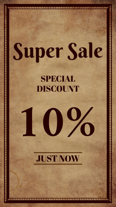 Insta Story Template for Online Discounts