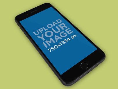 iPhone Mockup Floating on a Solid Surface