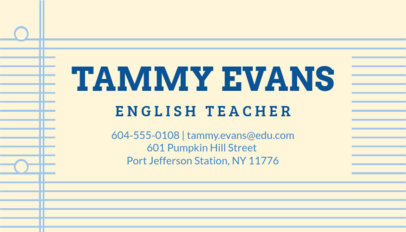 Online Business Card Maker for English Tutors 575a