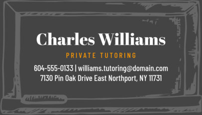Private Tutor Business Card Creator 575b