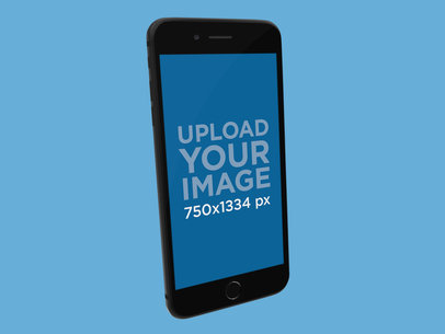 Space Gray iPhone 8 Mockup Standing with an Angle Against a Flat Background 22314