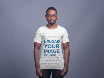 T-Shirt Mockup of a Man With Both of His Ears Pierced 21048