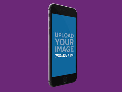 iPhone 8 Render Mockup Floating Over a Solid Background