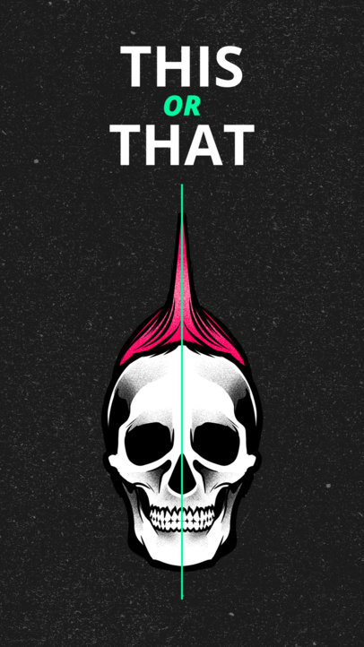 Insta Story Template with Skull Graphics