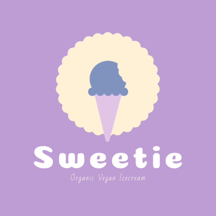 Ice Cream Store Logo Creator with Purple Shades
