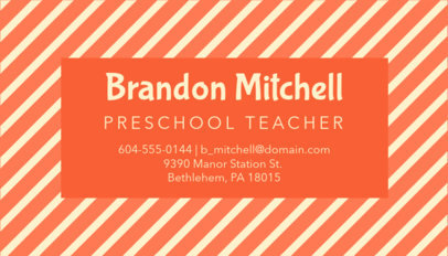 Business Card Template for Pre-K Teachers 575e