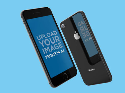 iPhone 8 Mockup with Both Front and Back Views 22317