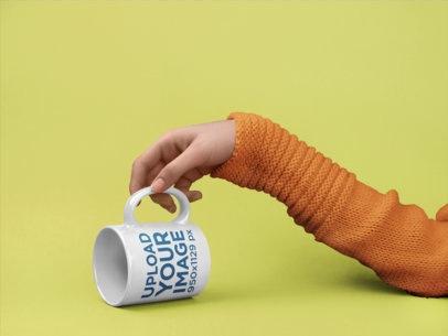 Mockup of a Lazy Arm Touching a Coffee Mug Handle 22374