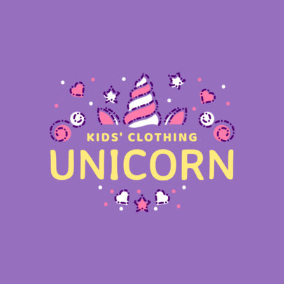Kids' Clothing Brand Logo with Unicorn Graphics 