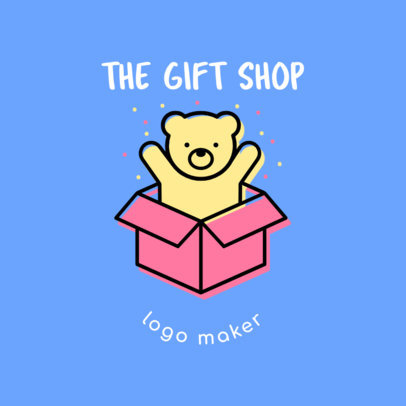 Cute Gift Shop Logo Design Template 