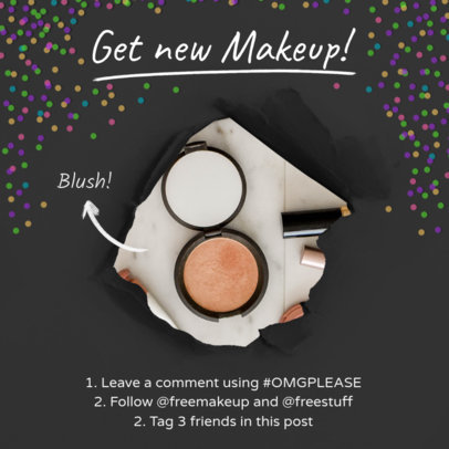 Instagram Post Template for Makeup Giveaway 