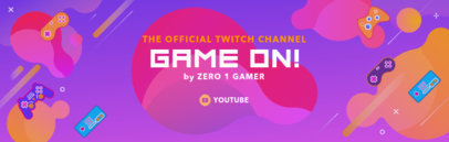 Twitch Banner Template with Video Game Background 