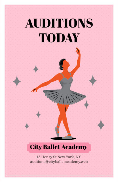 Ballet Academy Auditions Flyer Maker 