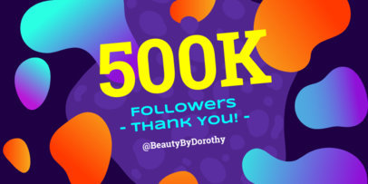 500k Followers Celebration Twitter Post Template 613c