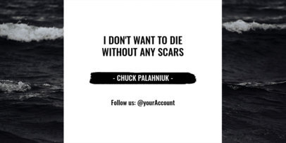 Black and White Twitter Post Template for Quotes 