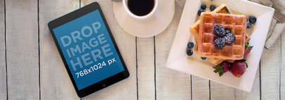 Beautiful Tablet Mockup of a Breakfast Scene a3698