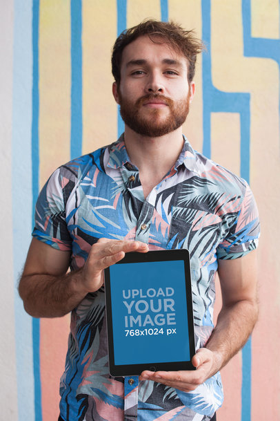 Mockup of an iPad Surrounded by Colorful Hues 22601