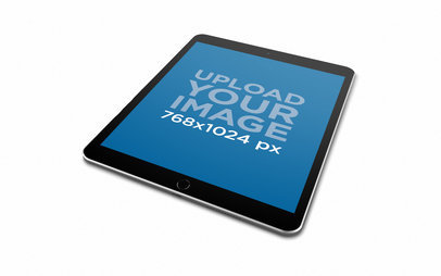Render Mockup of an iPad Lying Angled Towards the Right