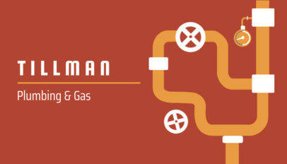 Business Card Template for Plumbing and Gas Services 654b