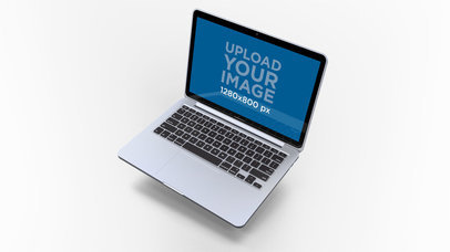 MacBook Pro Mockup Floating on a Solid Surface