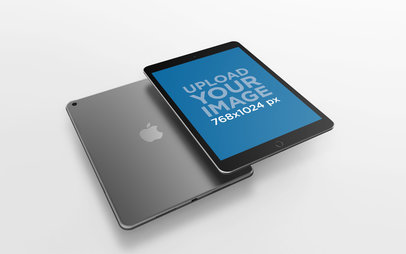 iPad Render Mockup Displaying Both Front and Back Views