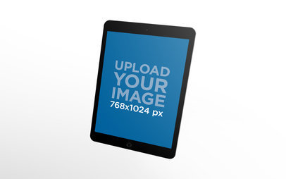 Space Gray iPad Render Mockup Floating Over a Solid Backdrop