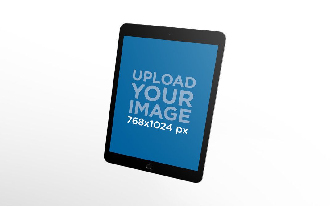 Space Gray iPad Render Mockup Floating Over a Solid Backdrop