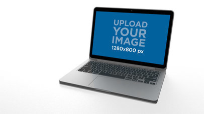 Mockup of a MacBook Sitting on a Solid Color Surface