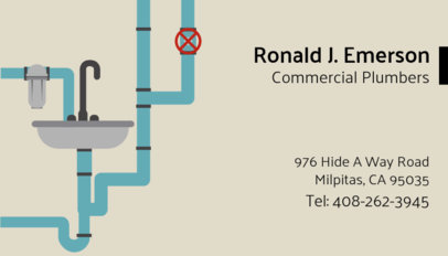 Business Card Creator for Commercial Plumbers 660d