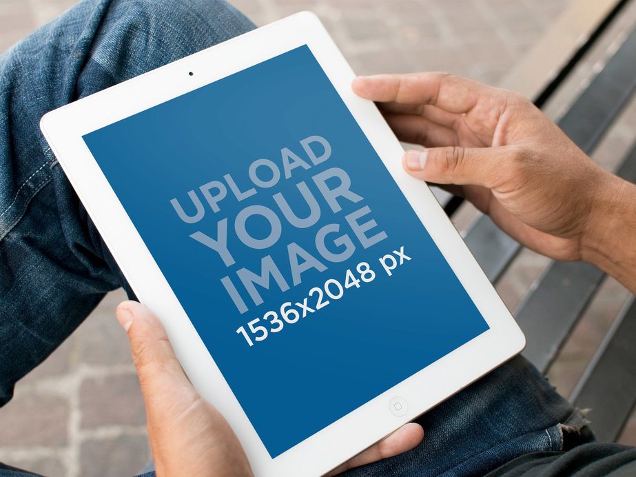 Mockup of an iPad in Portrait Position