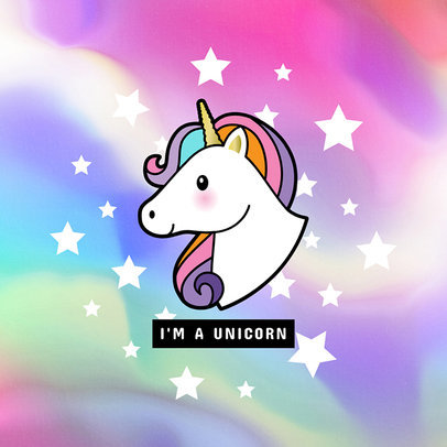 Phone Grip Template with a Unicorn Illustration