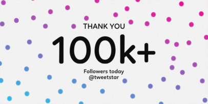 Twitter Post Template for a Followers Milestone Celebration 625b